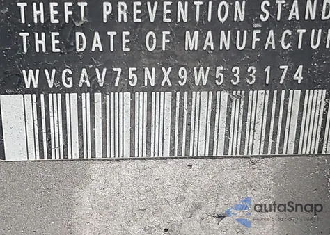 2009 Volkswagen Tiguan Se из США, поврежденный, VIN WVGAV75NX9W533174